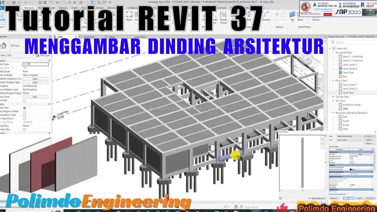 Menggambar Dinding Aristektur Menggunakan Autocad REVIT