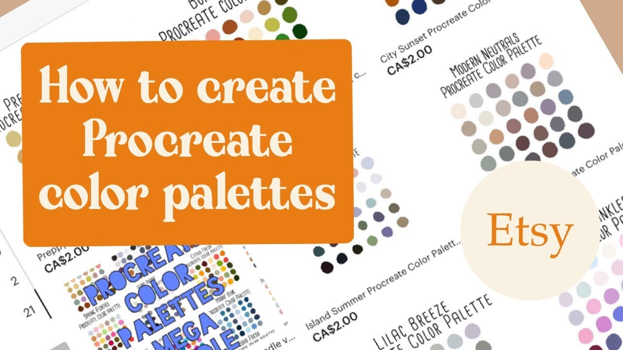 Procreate Color Palettes | passive income tutorial | sell digital downloads etsy