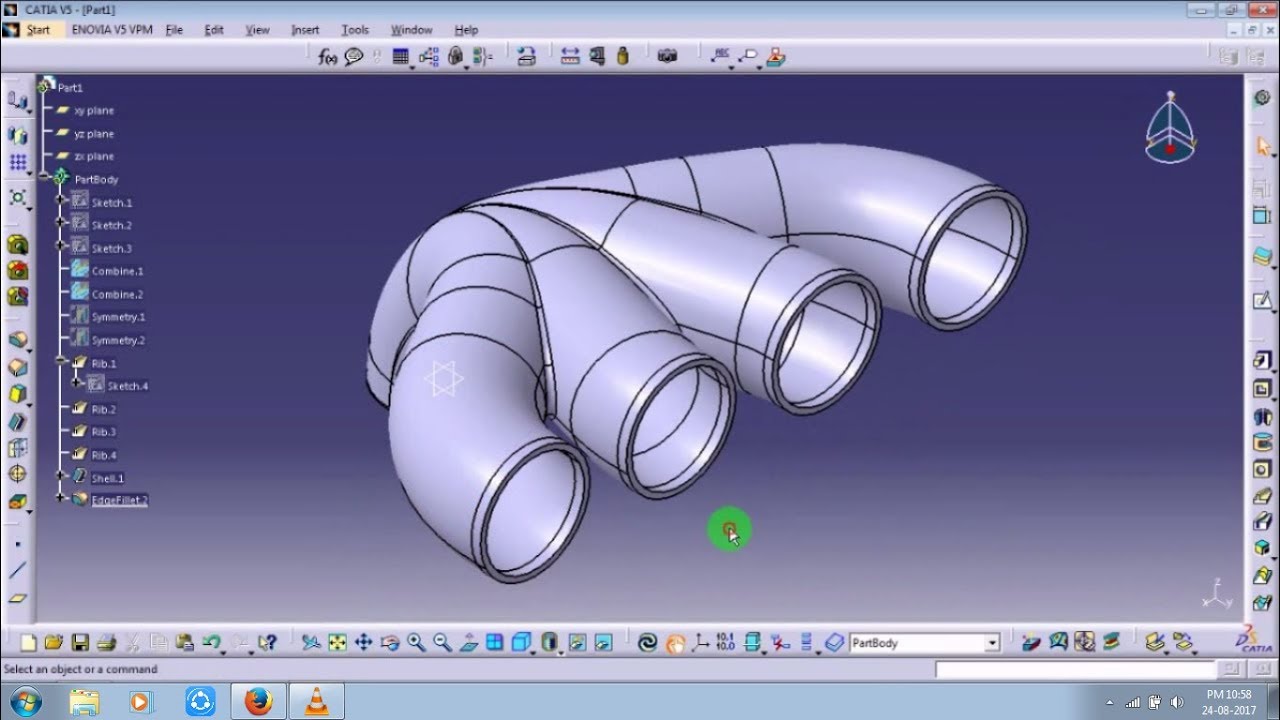 Design of Exhaust Manifold by using Rib, Shell, Combine and Symmetry Features