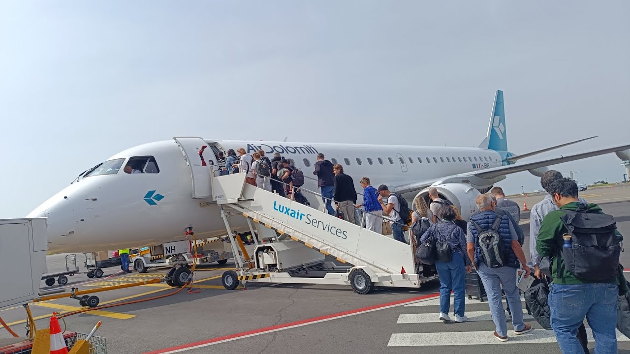 LUX-FRA Air Dolomiti full flight (Embraer E190)