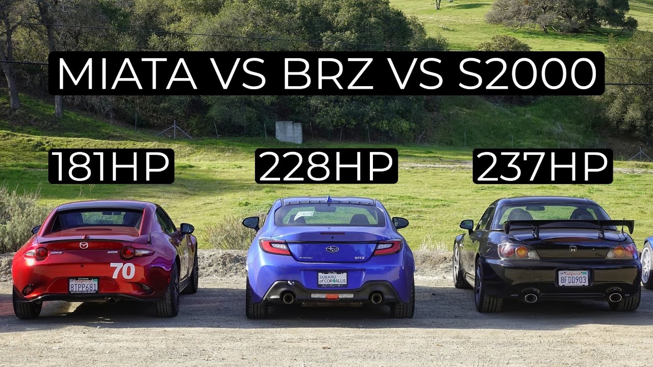 Subaru BRZ 2022 против Mazda ND2 Miata против Honda S2000 CR — прямой обзор!