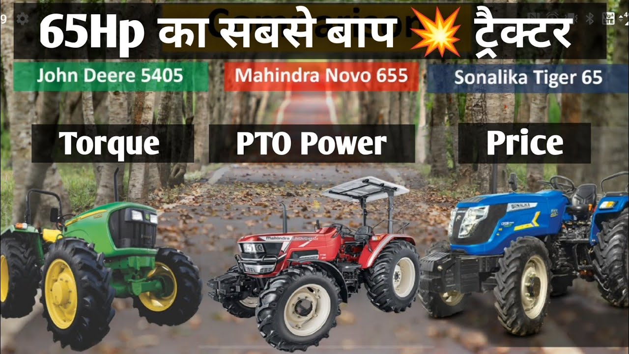 John Deere 5405 Gearpro vs Mahindra 655Di Sonalika Tiger 65 Crdi