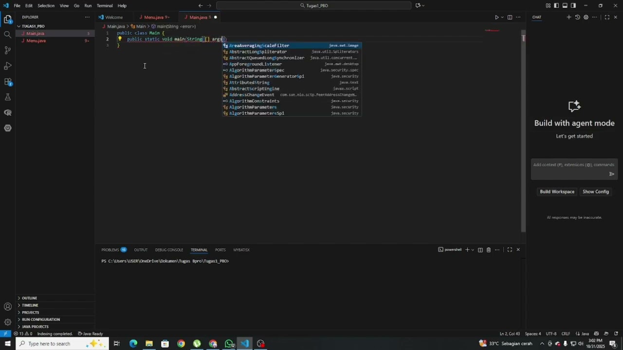 Program Menu Makanan Sederhana dengan Java | Tugas Pemrograman Berbasis Desktop