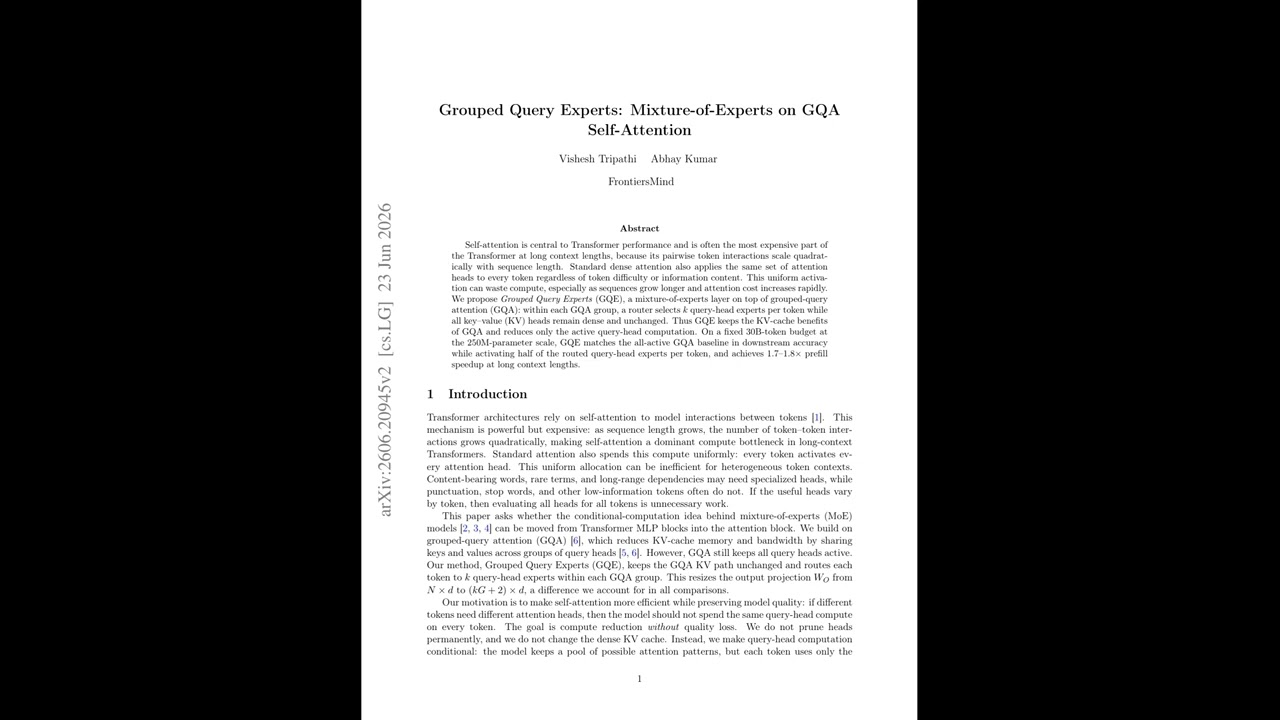Grouped Query Experts: Sparse Mixture-of-Experts Routing for GQA Attention Heads
