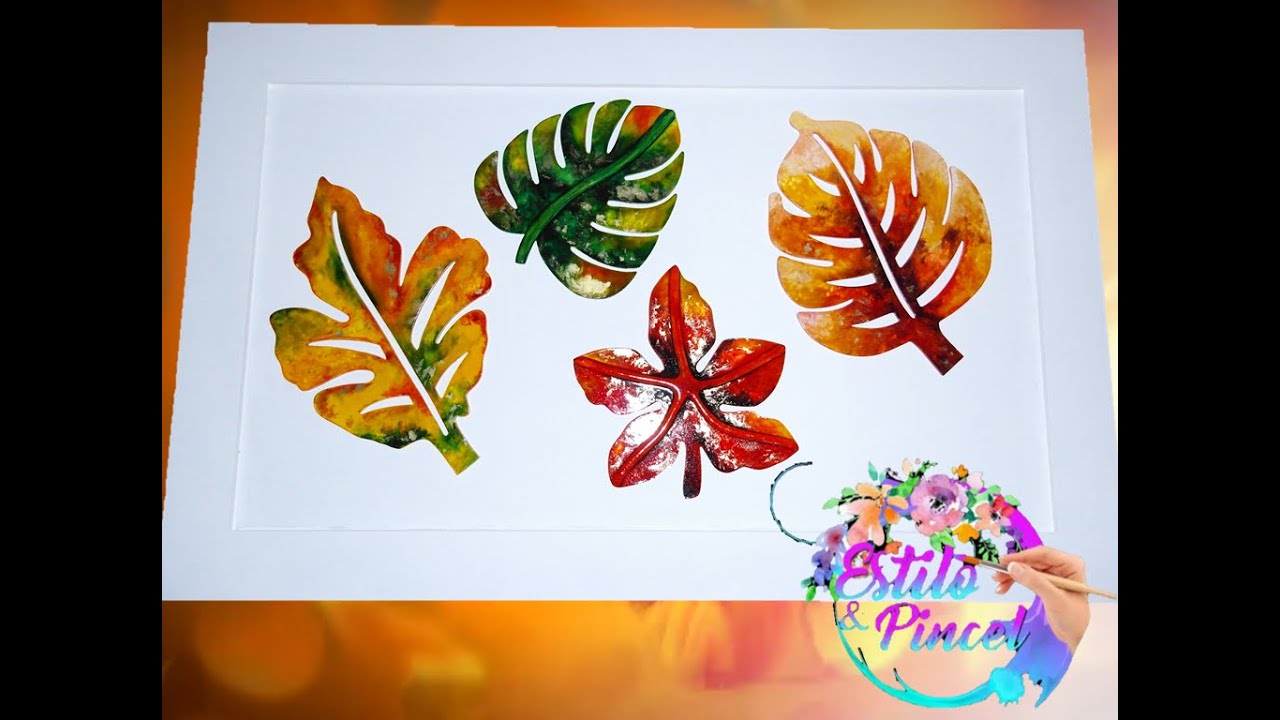HOJAS PINTADAS CON VITRAL
