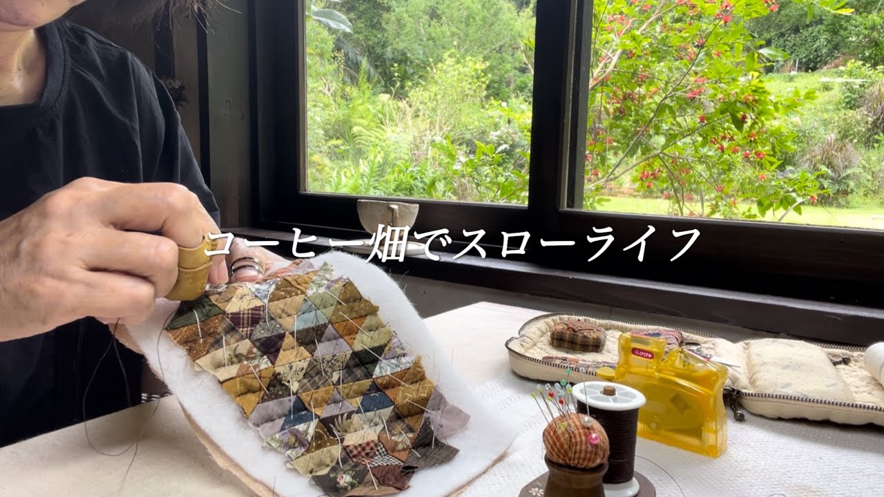 【60代女性】patchwork・ウェストポーチ作りに初挑戦‼︎/色の濃い野菜を食べて体力改善‼︎/桜の木の下が素敵な休憩場所に。