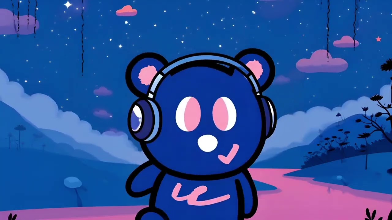 Late Night Study Lofi | 528Hz Alpha Waves (10Hz) Cold City Light | Blue The Bear  城市夜光 ‧ 深夜陪伴