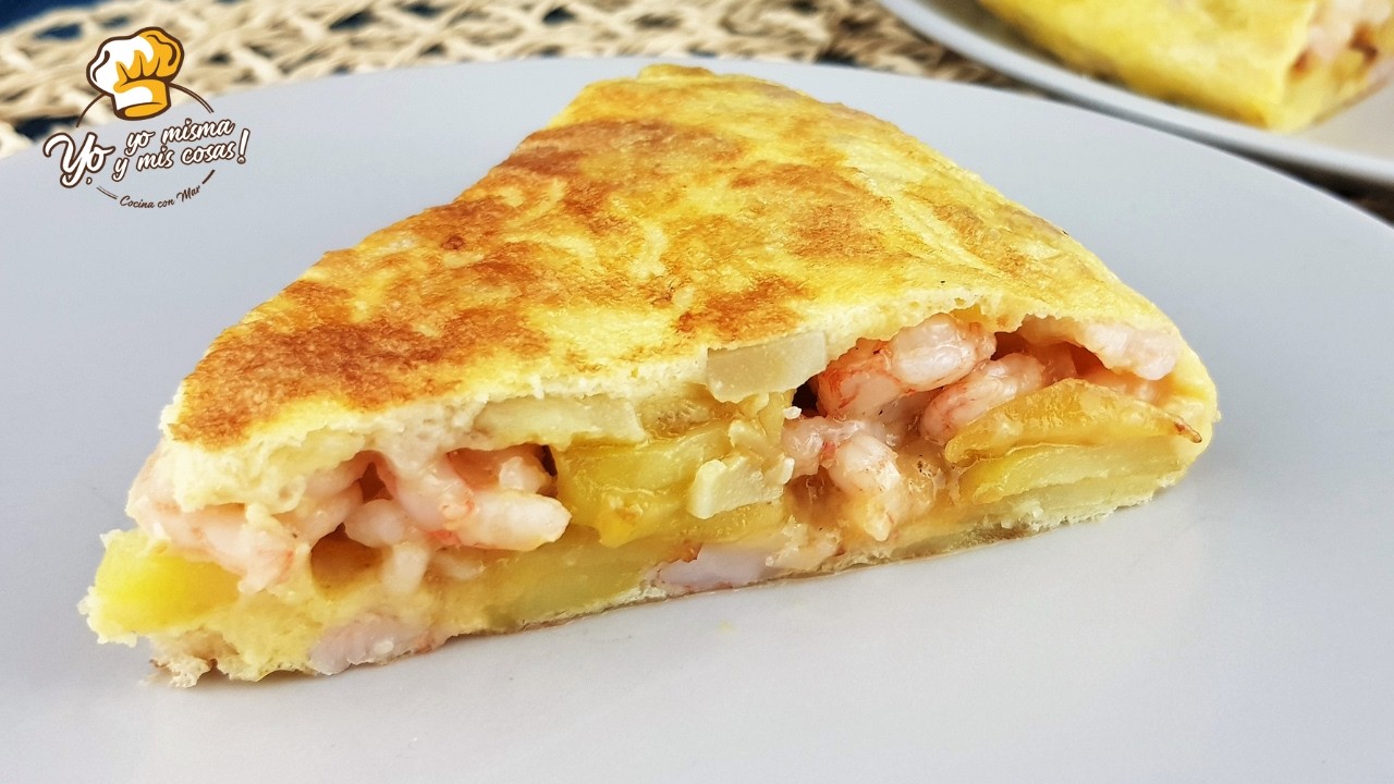 ⭐🦐 TORTILLA de PATATAS con GAMBAS al AJILLO 🦐 ¡Puro sabor!