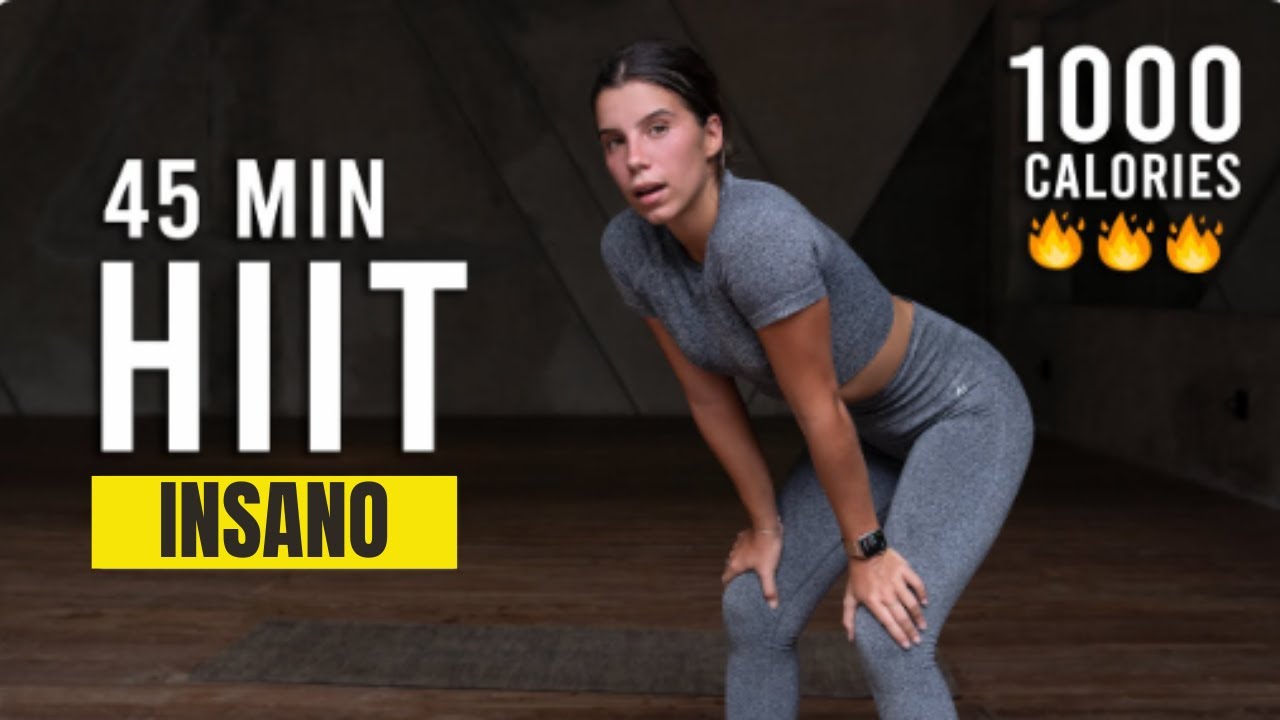 Queime 1000 calorias com este treino de 45 MIN CARDIO HIIT (intenso, sem repetições)