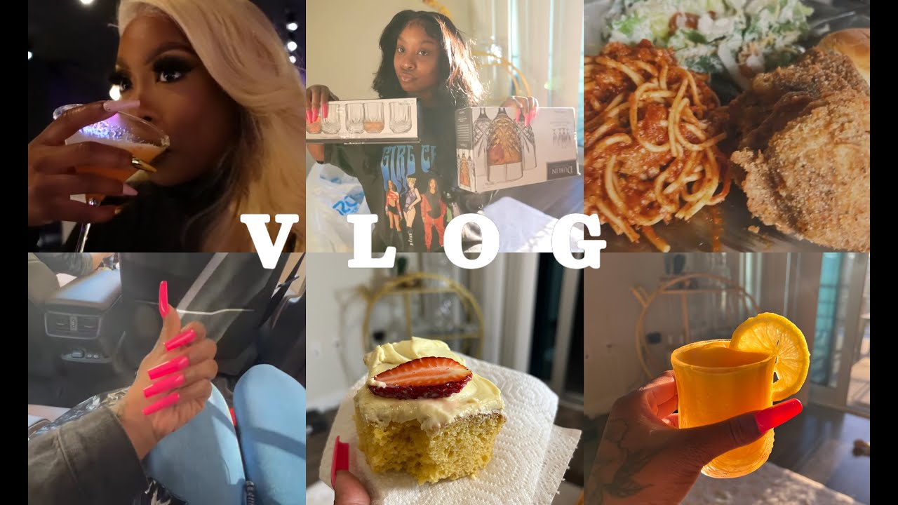 VLOG | Dinner Date, Nail Shop, Ross Finds For My Wine Cart, BIG Cooking! + Vibes Ft. Ashimary Hair!