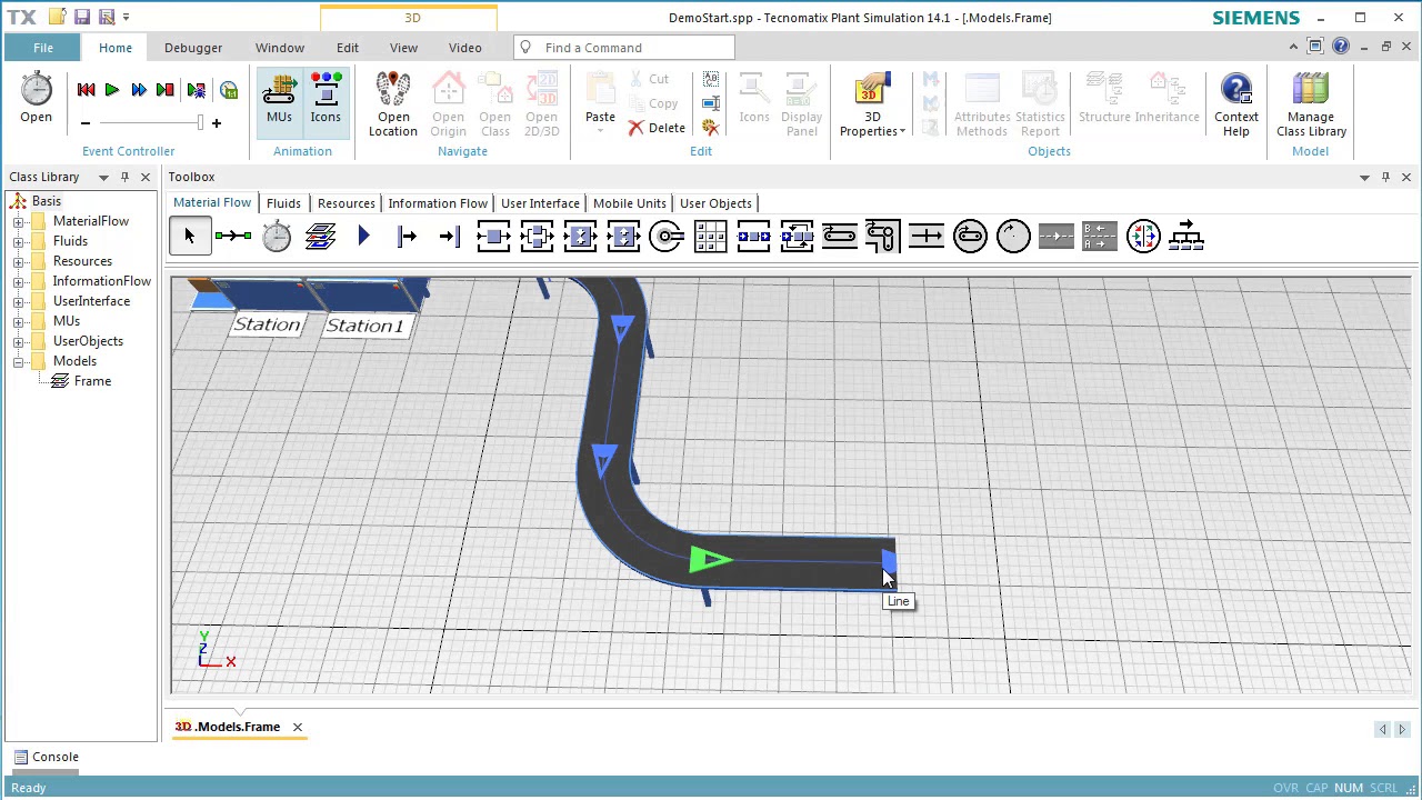 Plant Simulation 3D: Length oriented Objects