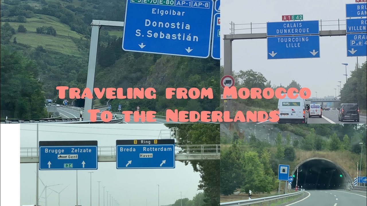 طريق العودة من المغرب الى هولندا 🇳🇱 عبرMadrid 🇪🇸 و 🇫🇷 و 🇧🇪 و دويرة فيbenalmadina t و  #malag