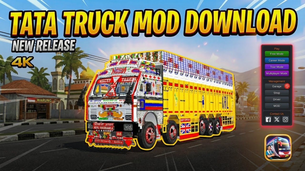 How to Add indian Truck Mod in Bus Simulator Indonesia | New Tata Truck Mod in Bussid Download😘