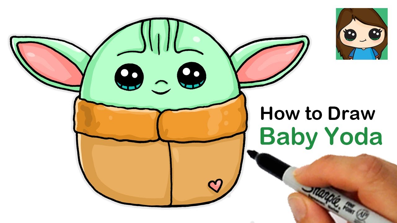 How to Draw Baby Yoda Easy | Squishmallows