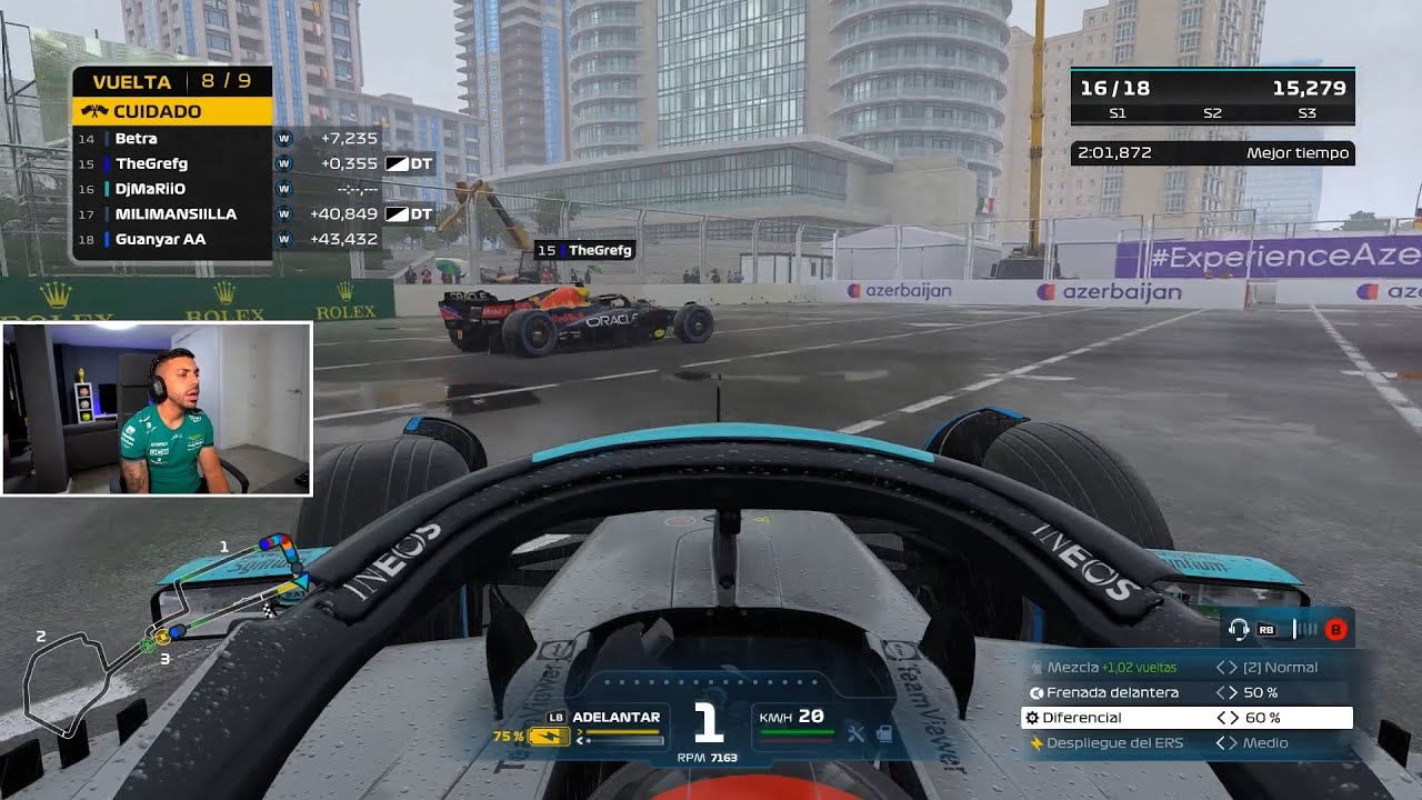 GREFG ME CHOCA APOSTA...CARRERA TORNEO F1 23 YOUTUBERS BAKU *CIRCUITO URBANO* DjMaRiiO