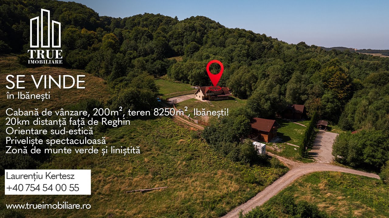 Cabană 𝐝𝐞 𝐯â𝐧𝐳𝐚𝐫𝐞, 200m², teren 8250m², Ibănești, Mureș!