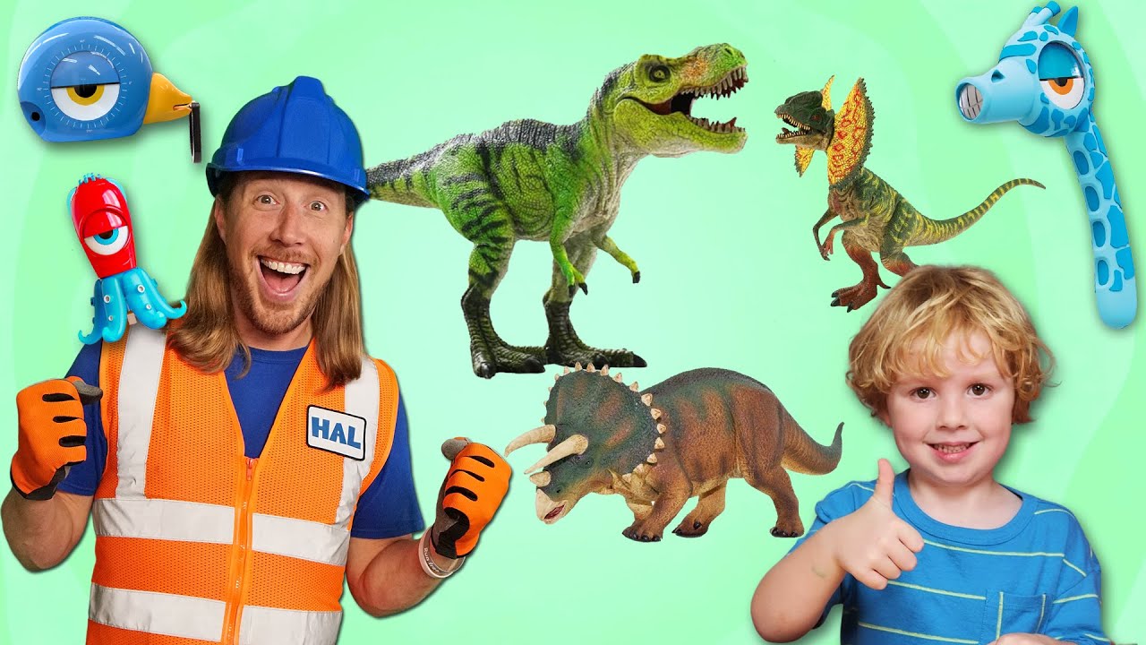 Мастер Хэл и Олли строят вешалку для одежды в виде динозавра! 🦕🔧 | Handy Famm Tools: веселое стро...