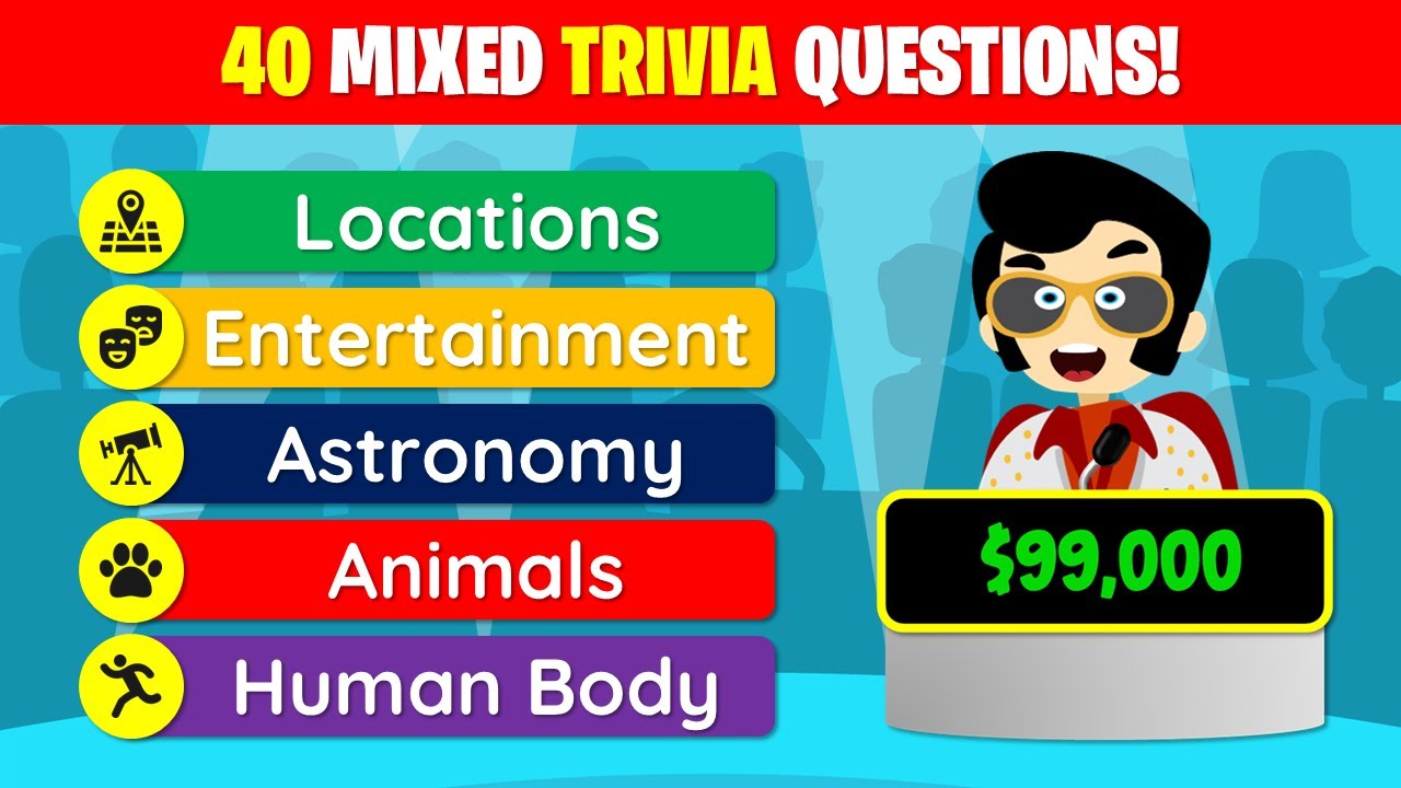 ✅  Can YOU CRUSH this GENERAL KNOWLEDGE QUIZ?! - 40 Trivia Questions | 25-108