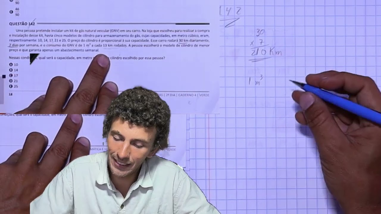 Enem 2025 matemática exercício 142 prova verde 
