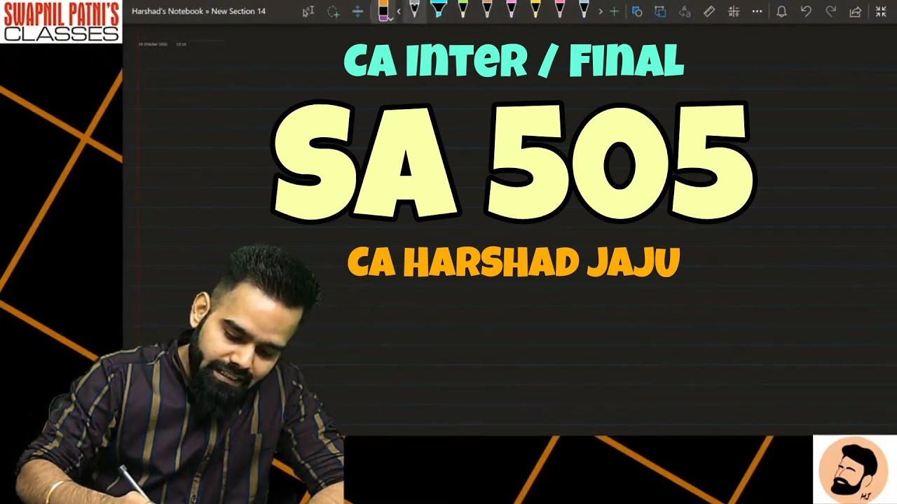 SA 505 || EXTERNAL CONFIRMATION || CA INTER || CA FINAL || COMPLETE || REVISION || CA HARSHAD JAJU