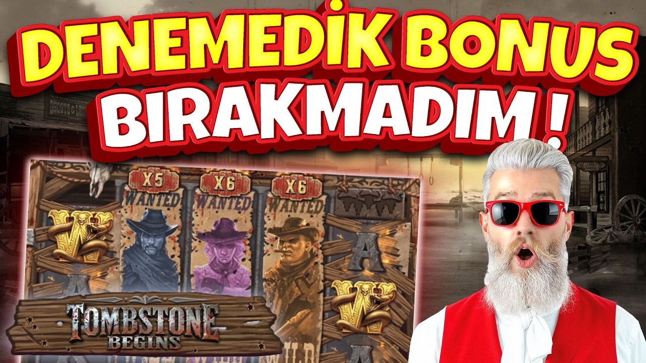 SLOT OYUNLARI 🖤 Tombstone Begins 🖤 DENEMEDİK BONUS BIRAKMADIM ! #slotlevo #slots