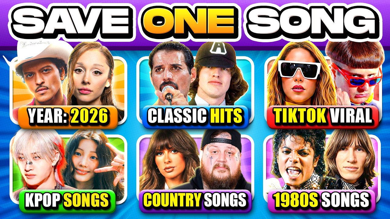 Save One Song: RANDOM Rules 🔥 35 Rules, 6 Songs Challenge🎵 Music Quiz 2026