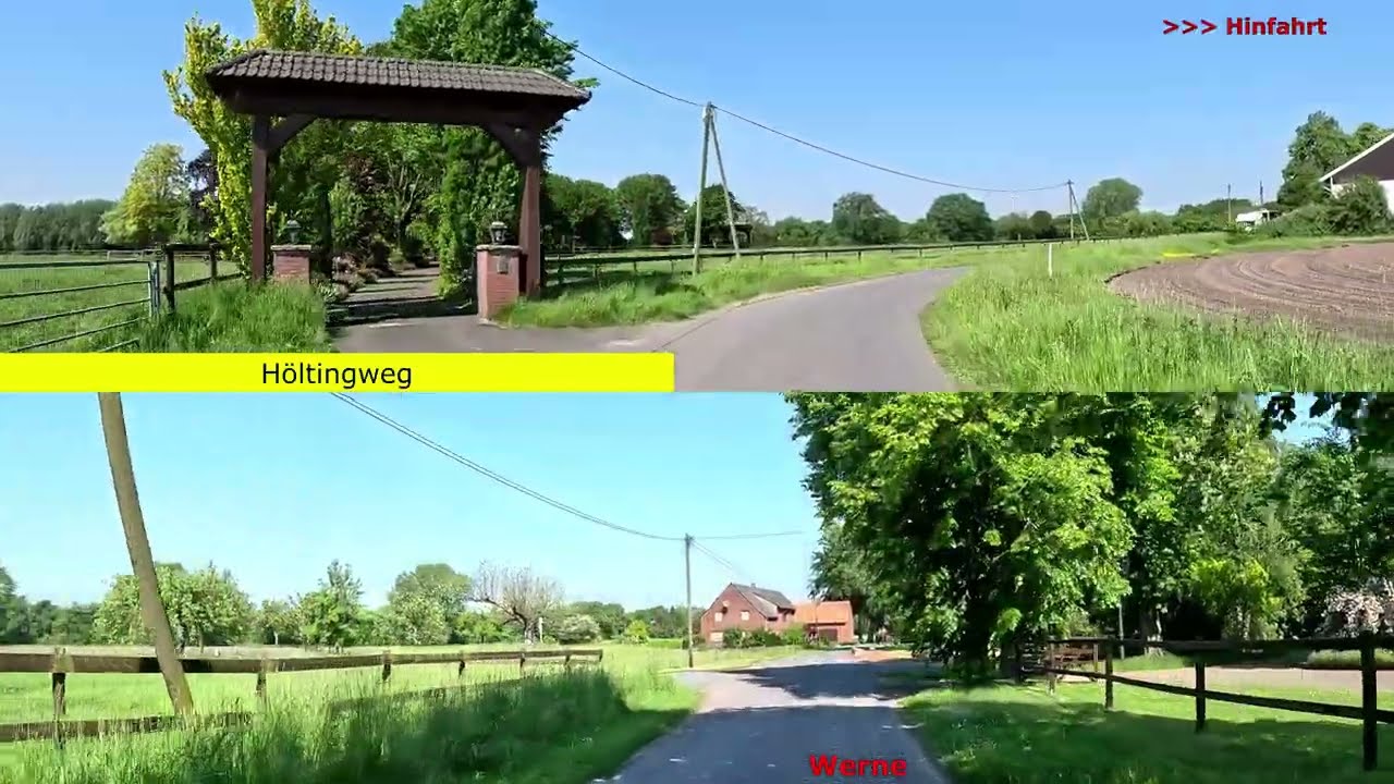 Gemeinde Nordkirchen im Kreis Coesfeld  // Radwandern Videomaterial 4K zur Strecke kein Film