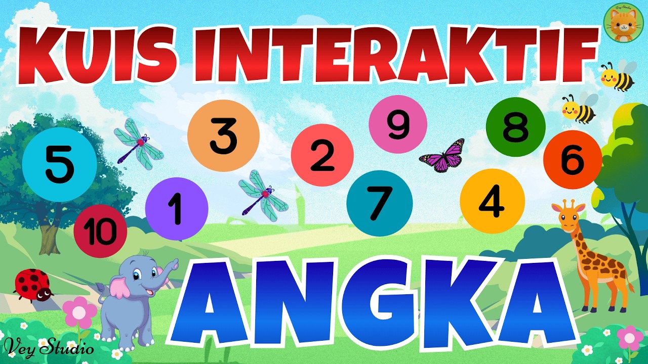Belajar Angka Sambil Bermian | Tebak Angka 1-10 | Kuis Interaktif PAUD TK