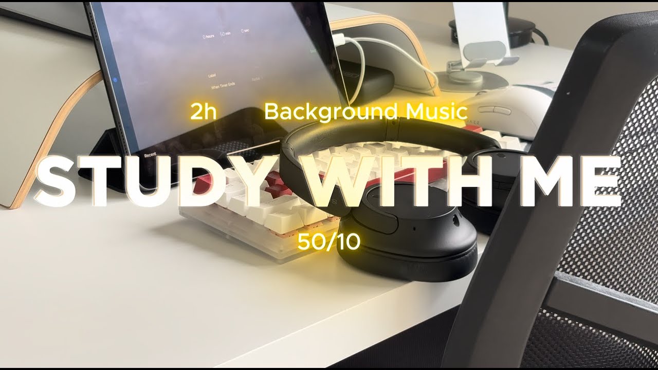 2-Hour Study With Me | 50/10 | Afternoon Study & Relaxing Piano Music | Weekend Study