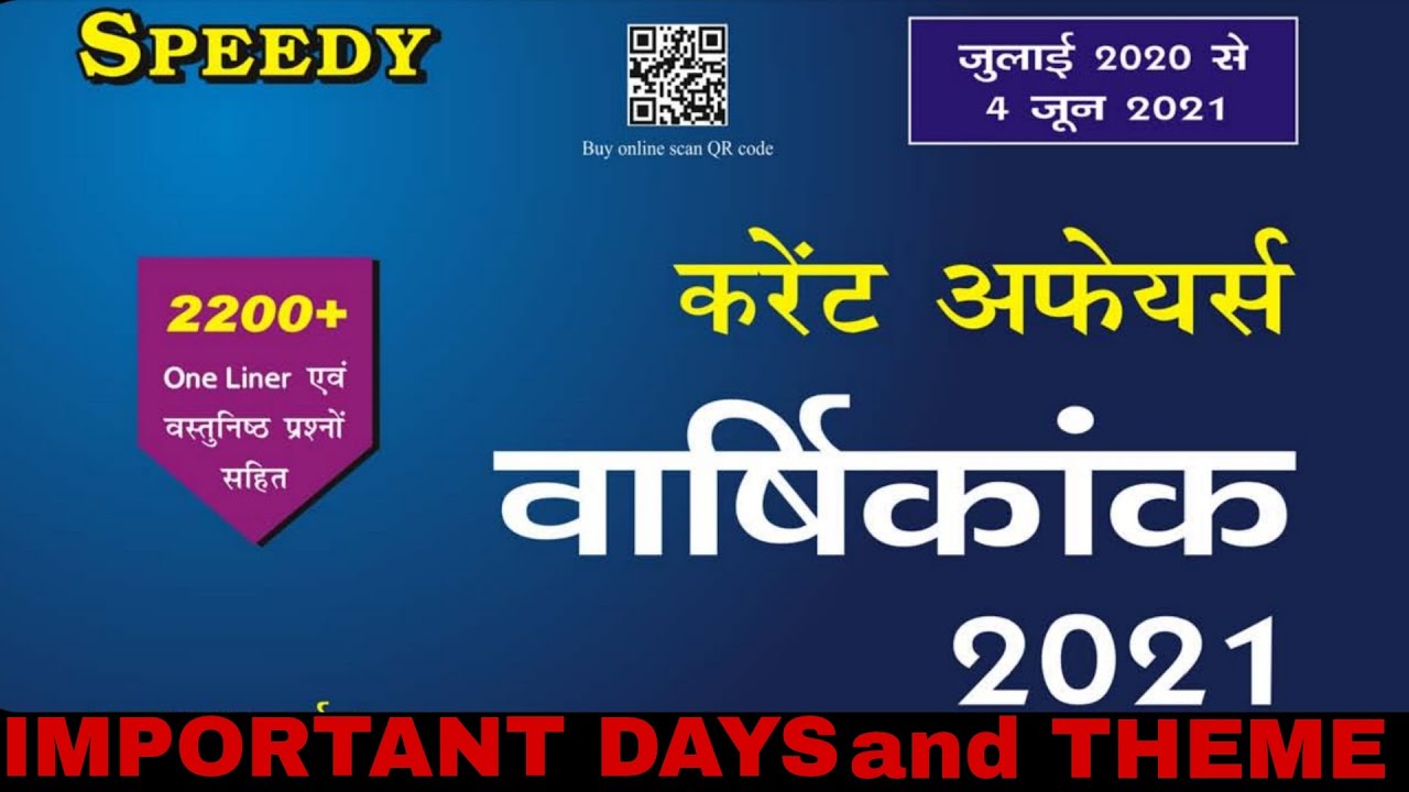 SPEEDY YEARLY ||IMPORTANT DAYS AND THEME|| 2020-2021 current affairs || exam point of view ||
