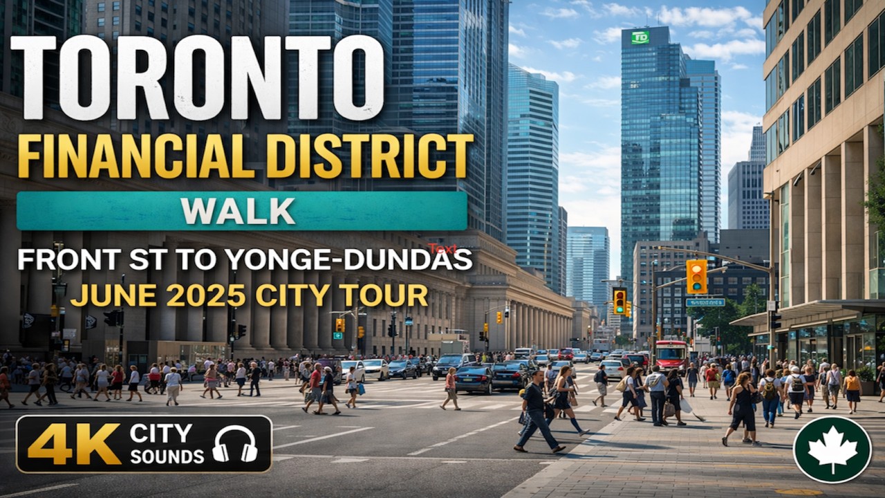 Toronto Financial District Walk 4K | Front St to Yonge-Dundas | June 2025 City Tour #travel #canada