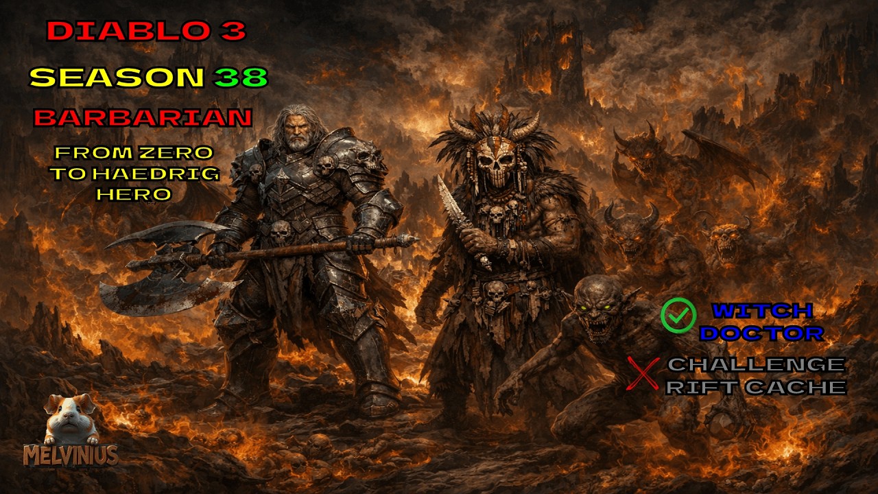 Diablo 3 - (Season 38 practice) Zero to Haedrig Hero Barbarian with WD start (No CR Cache)
