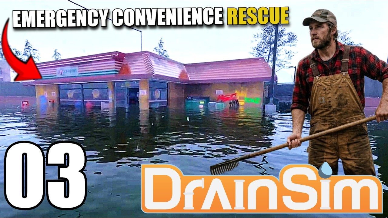 Drain Sim - Part 3 - Flooded Convenience Store Can we SAVE IT!