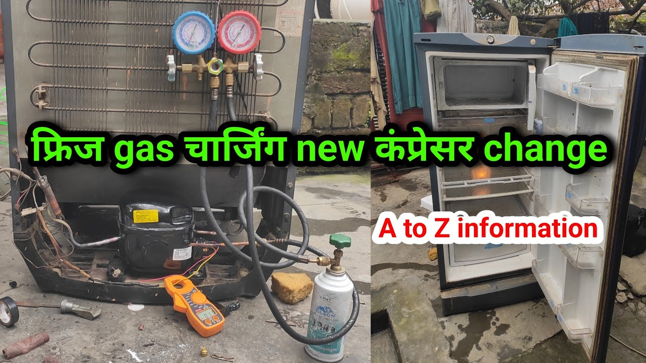 How to Change Compressor & Gas Charging ⛽️ फ्रिज का कंप्रेशर बदलकर गैस चार्ज करना सीखें New idea💡