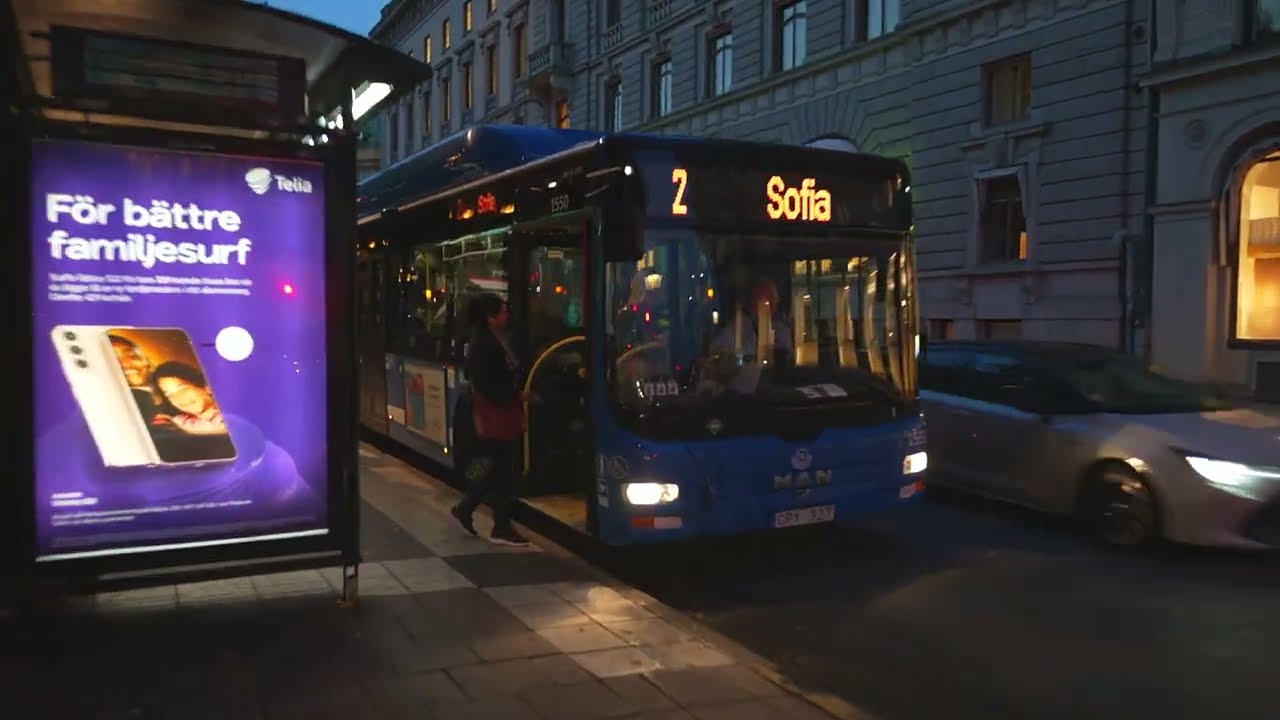 Sweden, Stockholm, bus 2 ride from Karl XII:s torg to Slussen