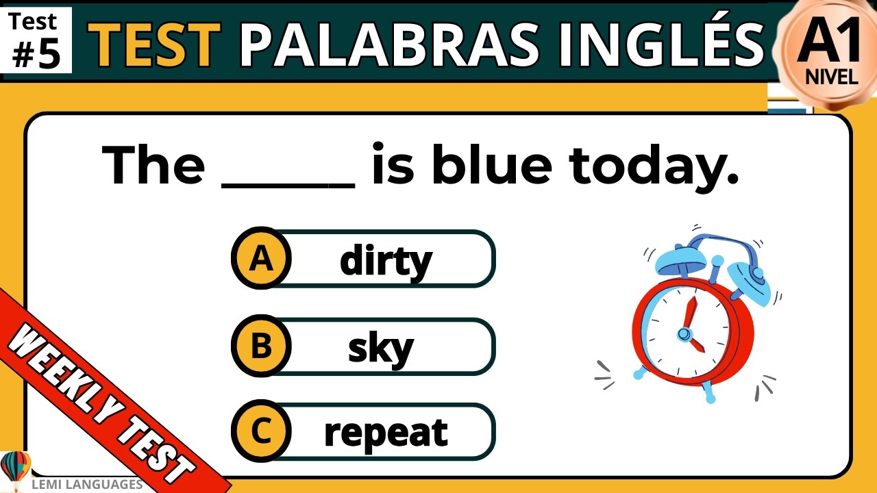 Test #5 - ✅Test Palabras Inglés A1 - 🔴 English Word Test A1 💯🕘