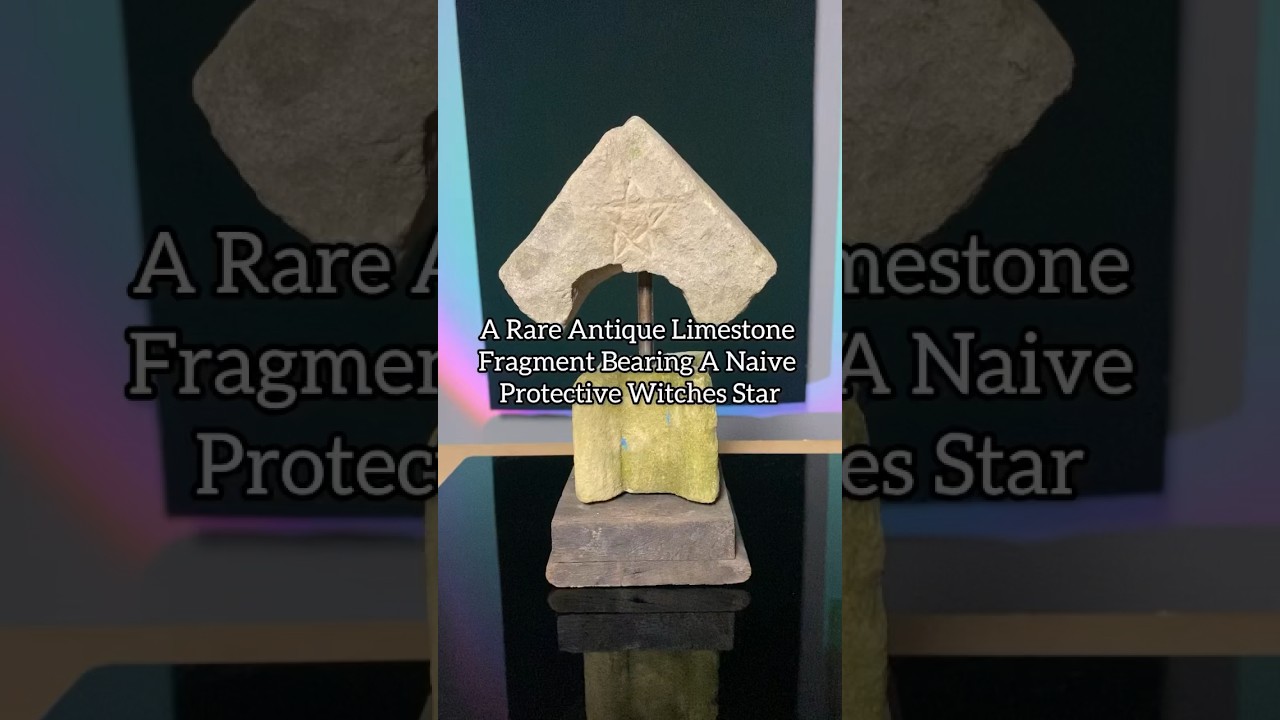 A Rare Antique Limestone Fragment Bearing The Image Of A Protective Witches Star