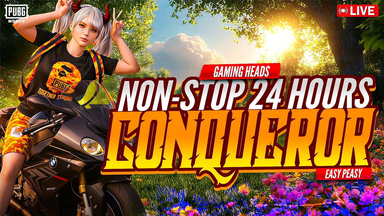 24 HOURS NON STOP CONQUEROR CHALLENGE | ONLY RUSH RANK PUSH TODAY | GAMING HEADS LIVE