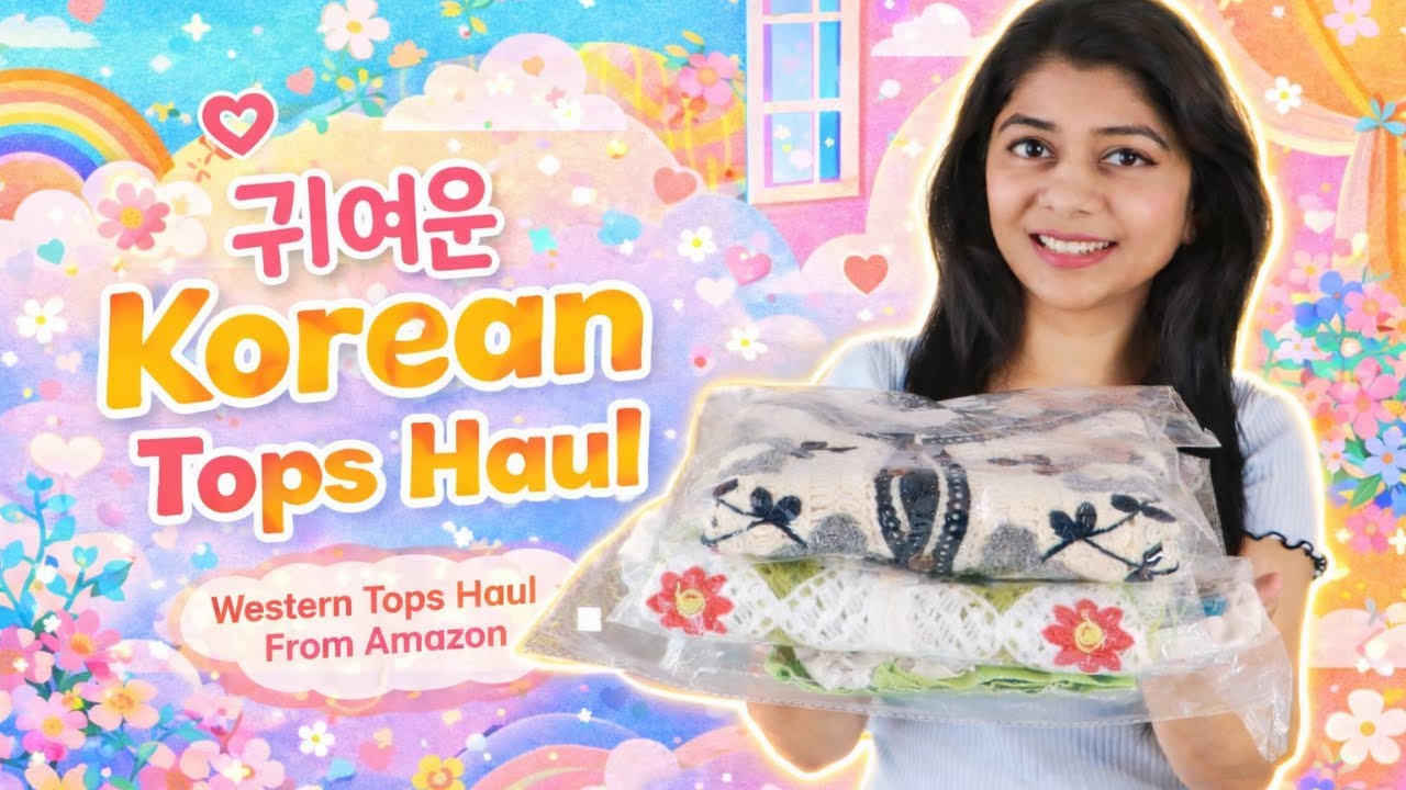 Cute Korean Tops Haul From Amazon | Western Tops Haul | Huge Discounts & Offers✨