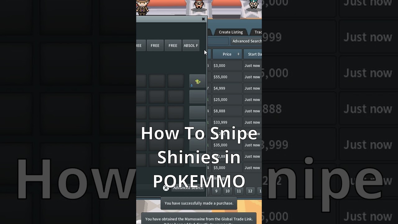 How To Snipe Competitive Shinies in PokeMMO! ($3,000,000) #pokemmo #pokemon #shinypokemon #mmo