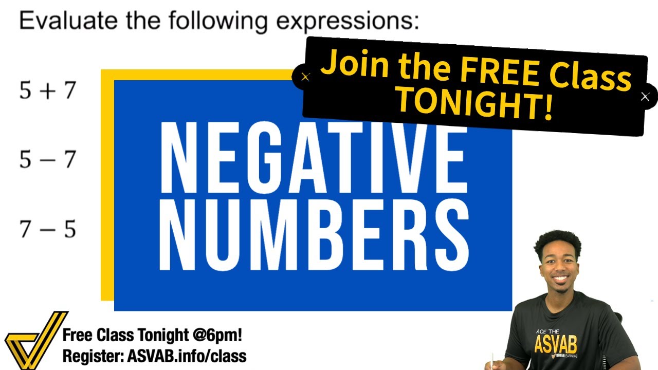 ASVAB Mathematical Knowledge - Negative Numbers Sample Problems (Get 5 Free ASVAB Resources!)