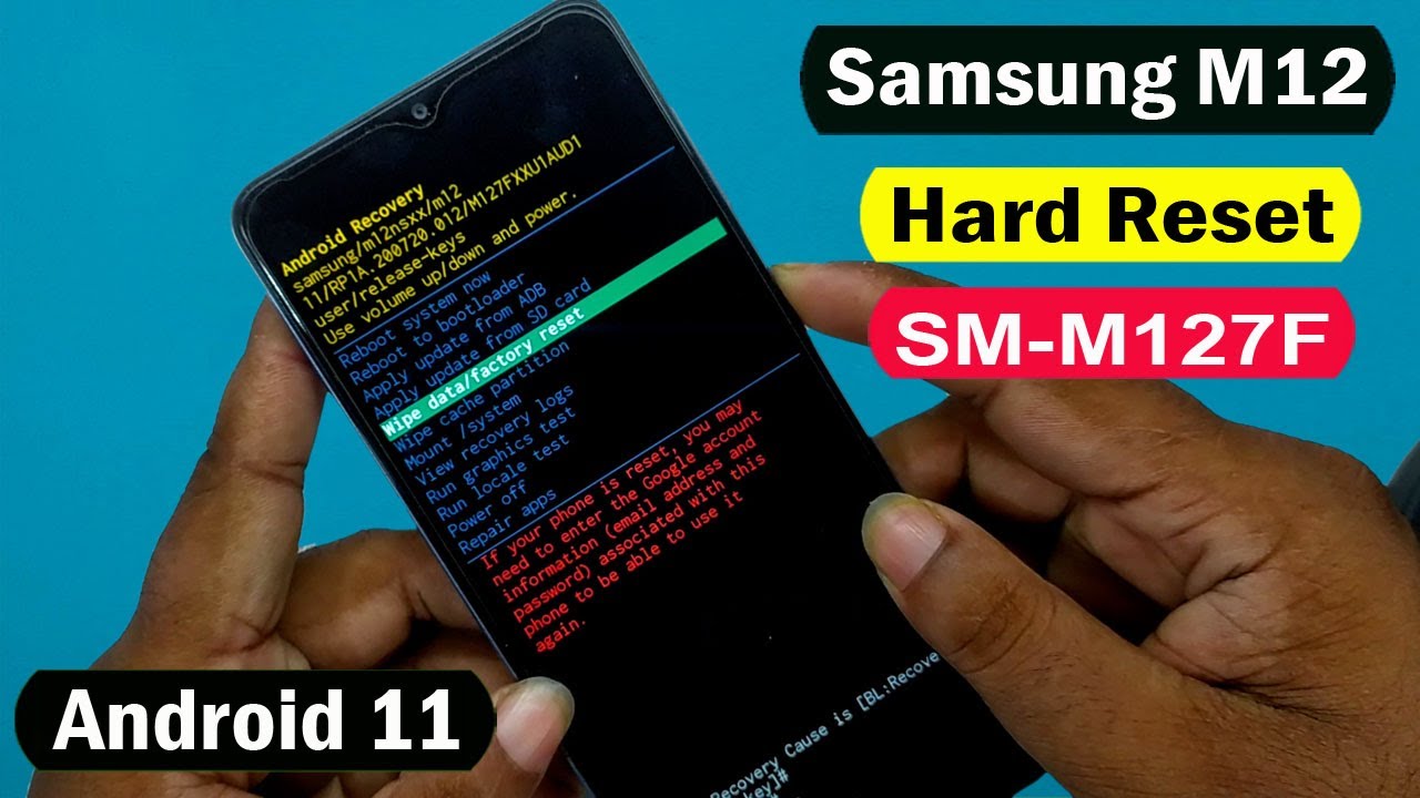 SAMSUNG M12 HARD RESET ANDROID 11/SAMSUNG M12 (M127F) FACTORY RESET/PIN UNLOCK ANDROID 11 NO PC |