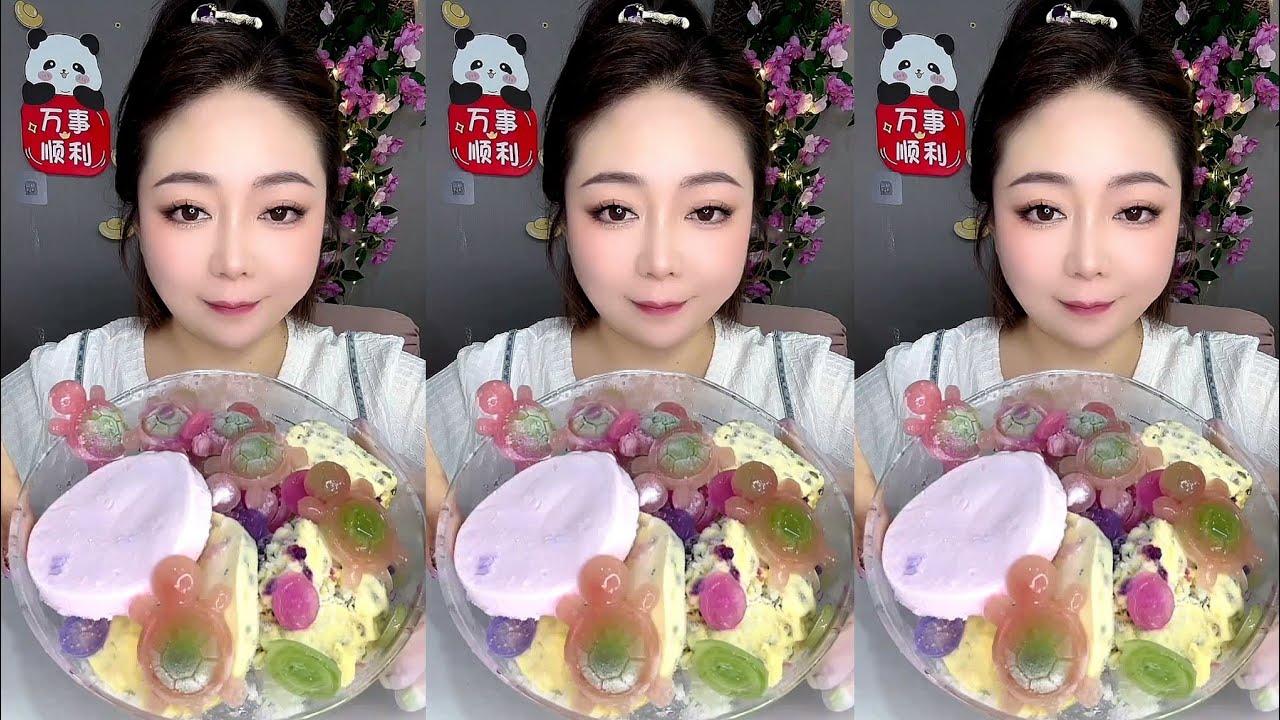 ASMR ice eating with passion fruit EP860