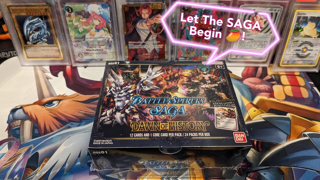 Battle Spirits Saga: Opening a Booster Box of Dawn of History! SAGA Rare in My First Box?!?! 🥭🤯