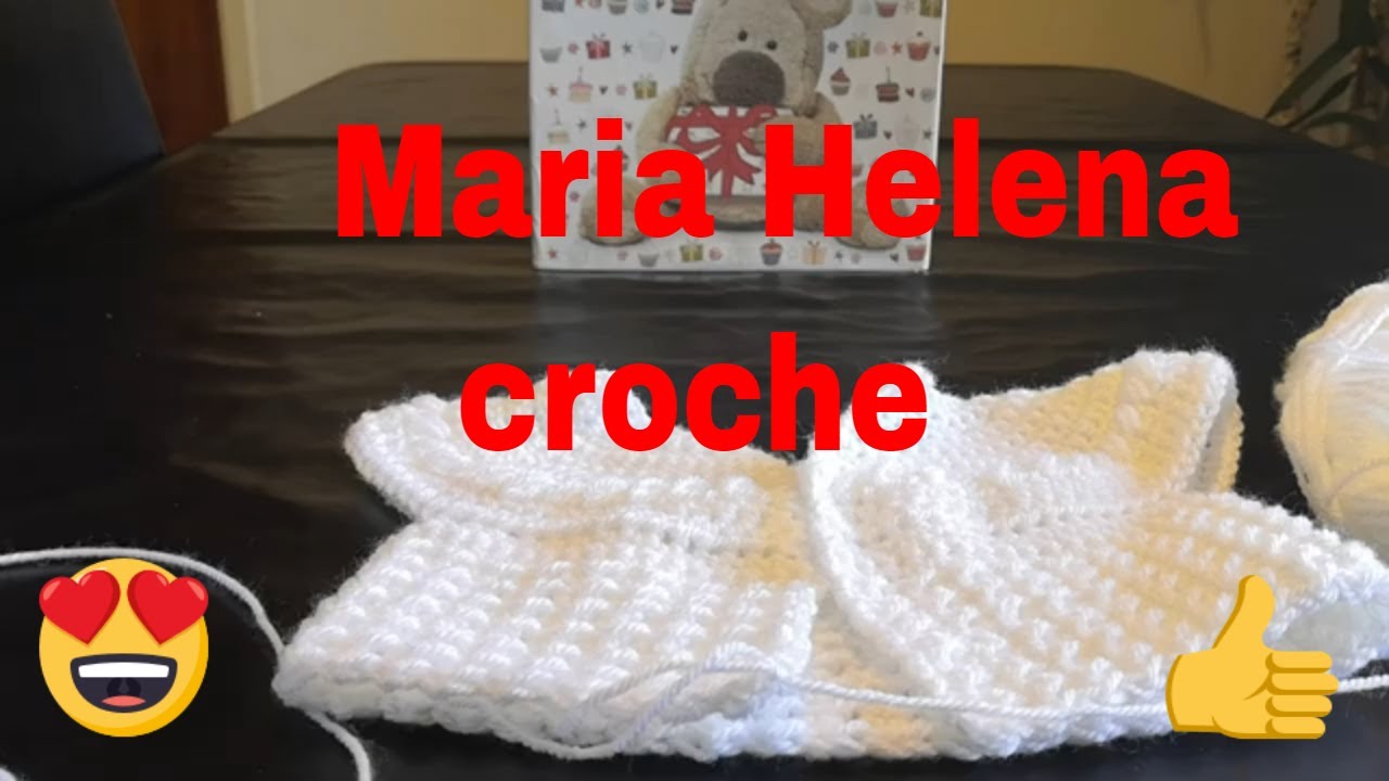 Como fazer casaco para bebê 0.3 - 3.6-6.9-9.12.meses em croche 1 parte. Com Maria Helena croche