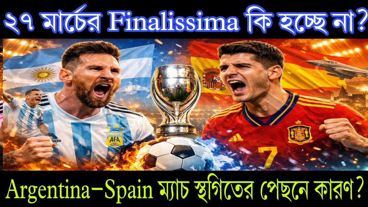 ২৭ মার্চের Finalissima কি আর হচ্ছে না? Argentina–Spain ম্যাচ স্থগিতের পেছনে কী কারণ? | Sports On CF