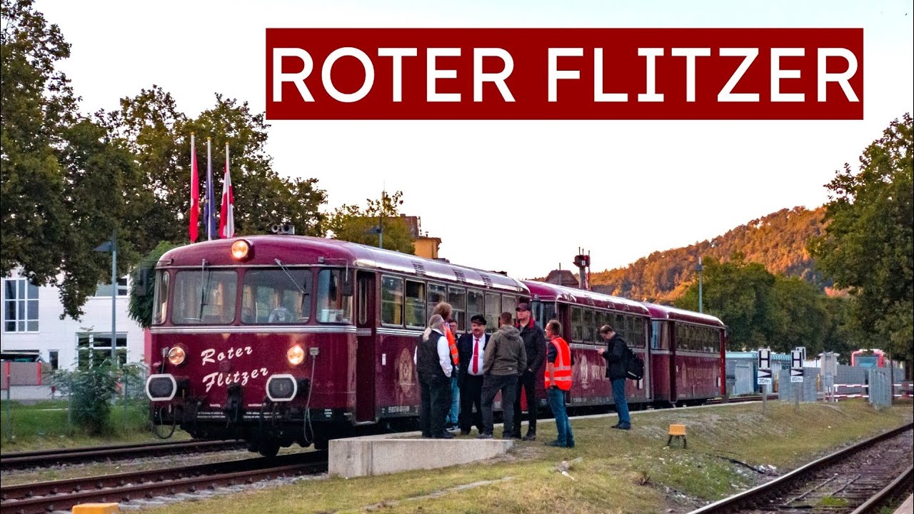 Mit dem Roten Flitzer auf der Biberbahn unterwegs