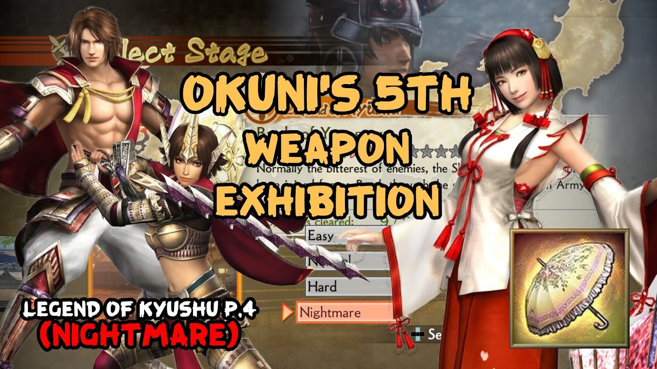 Okuni’s 5th Weapon Samurai Warriors 4 Battle of Yanagawa (Nightmare)1080P HD - No Commentary
