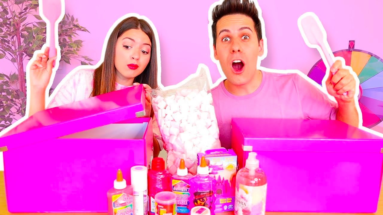 FARE LO SLIME SOLO CON INGREDIENTI ROSA CHALLENGE!!