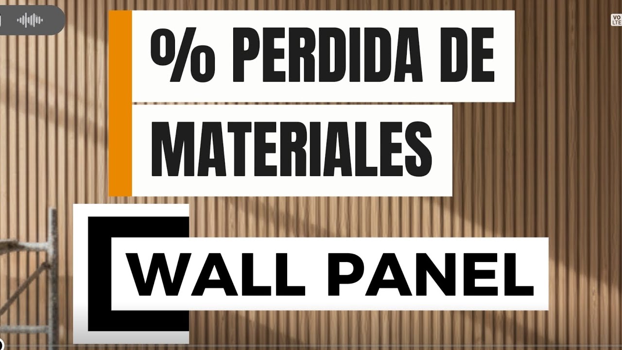 Definir % Perdida materiales | Wall panel | Cubicación paso a paso 